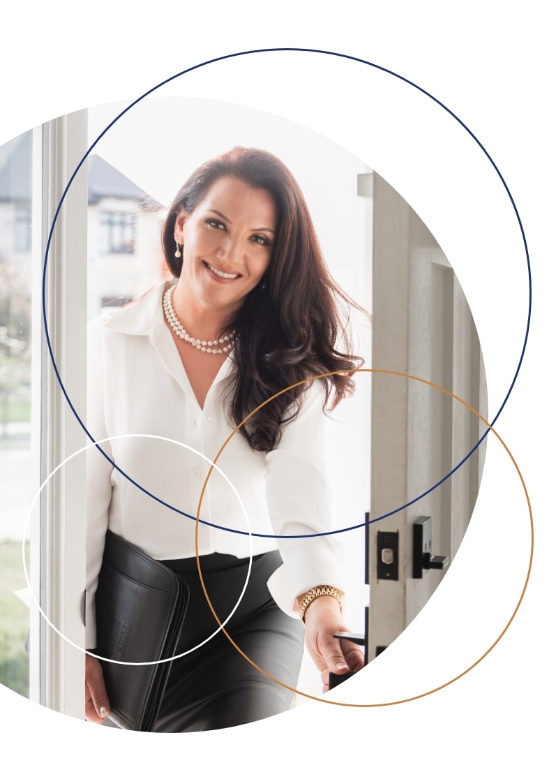 Professional real estate agent standing in doorway